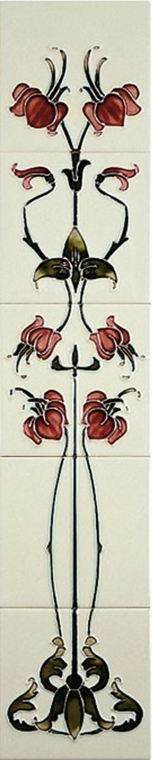 Haslingden Burgundy Ivory Tile Set