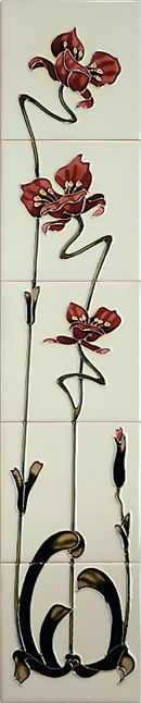 Jazz Burgundy Ivory Tile Set