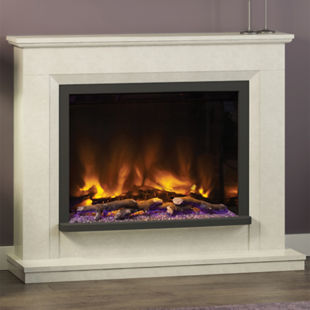Elgin & Hall Pryzm Alesso Marble Electric Fireplace Suite