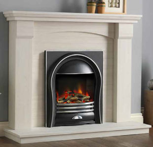 Pureglow Kingsford Limestone and Illusion Electric Fireplace Suite